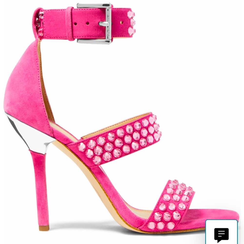 Michael Kors Buckled Barbie Pink Studded Amal Dress Sandal Heel- US Size 6
